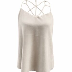 Naked Zebra Caged Camisole Tank Top Womens Medium Ivory Going Out Cami